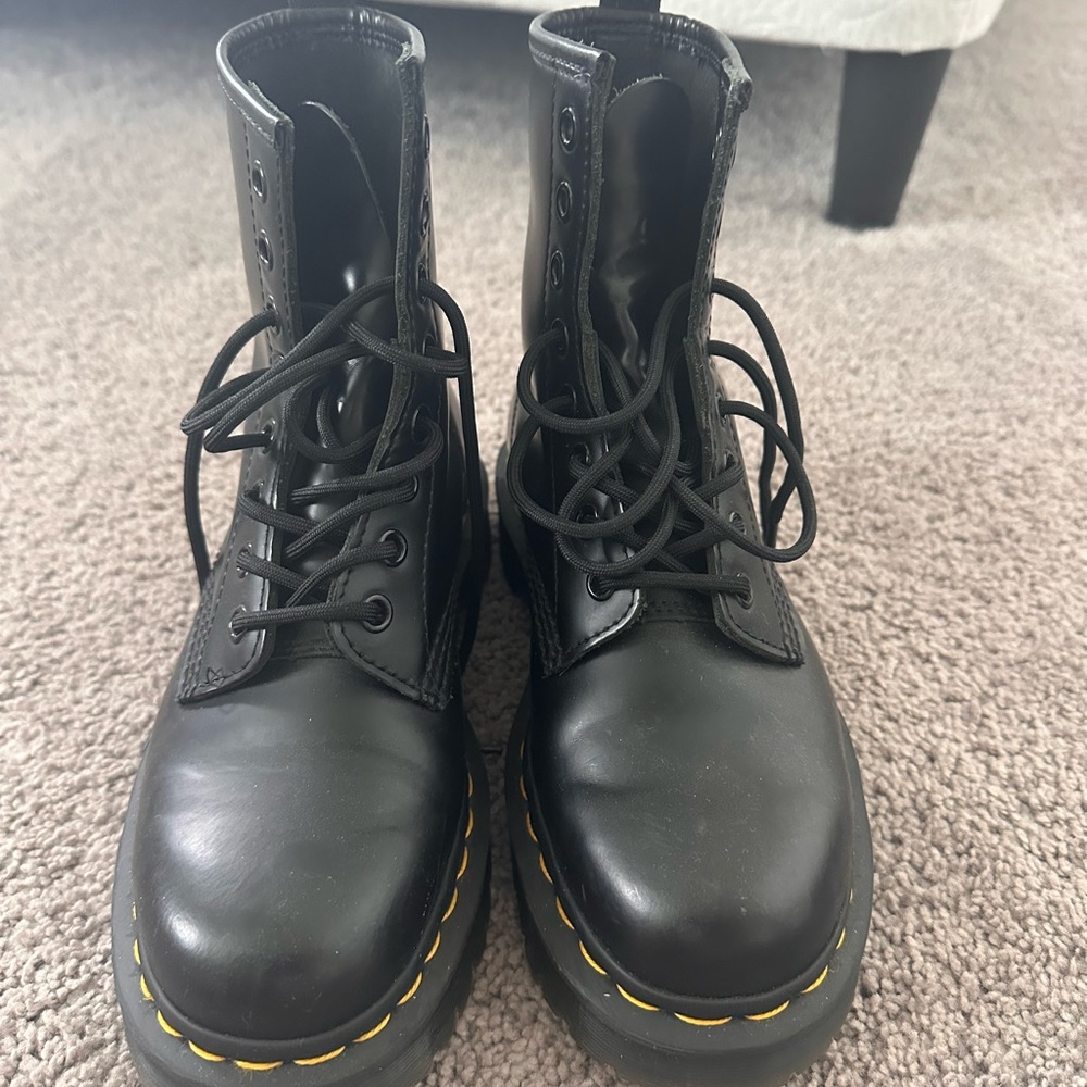 Black Leather DocMartens Women's Boots